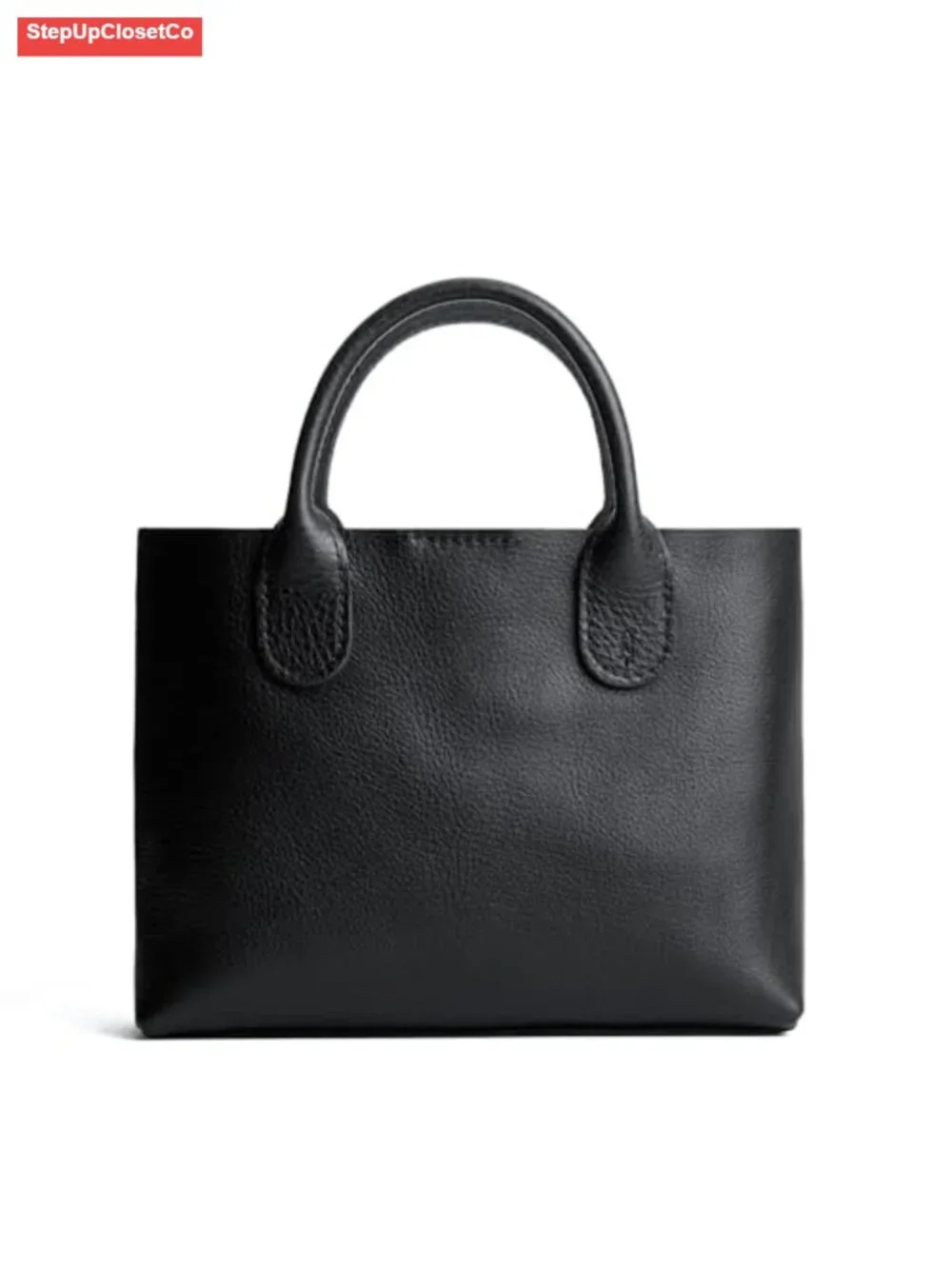Full Grain Leather Crossbody Bag with Handles Adjustable Strap